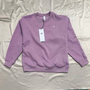 Alo Yoga Accolade Crew Neck Pullover Wild Rose Size S
